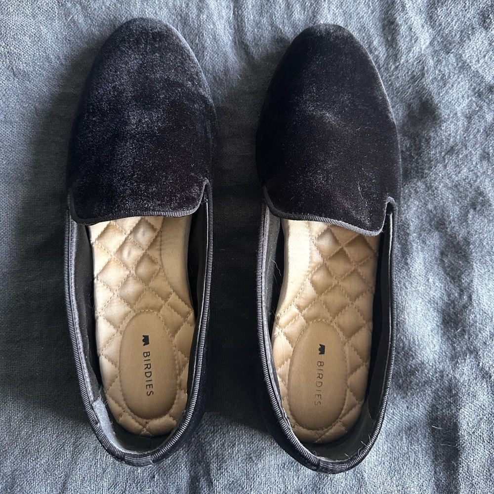 Birdies Starling Black Velvet Loafer